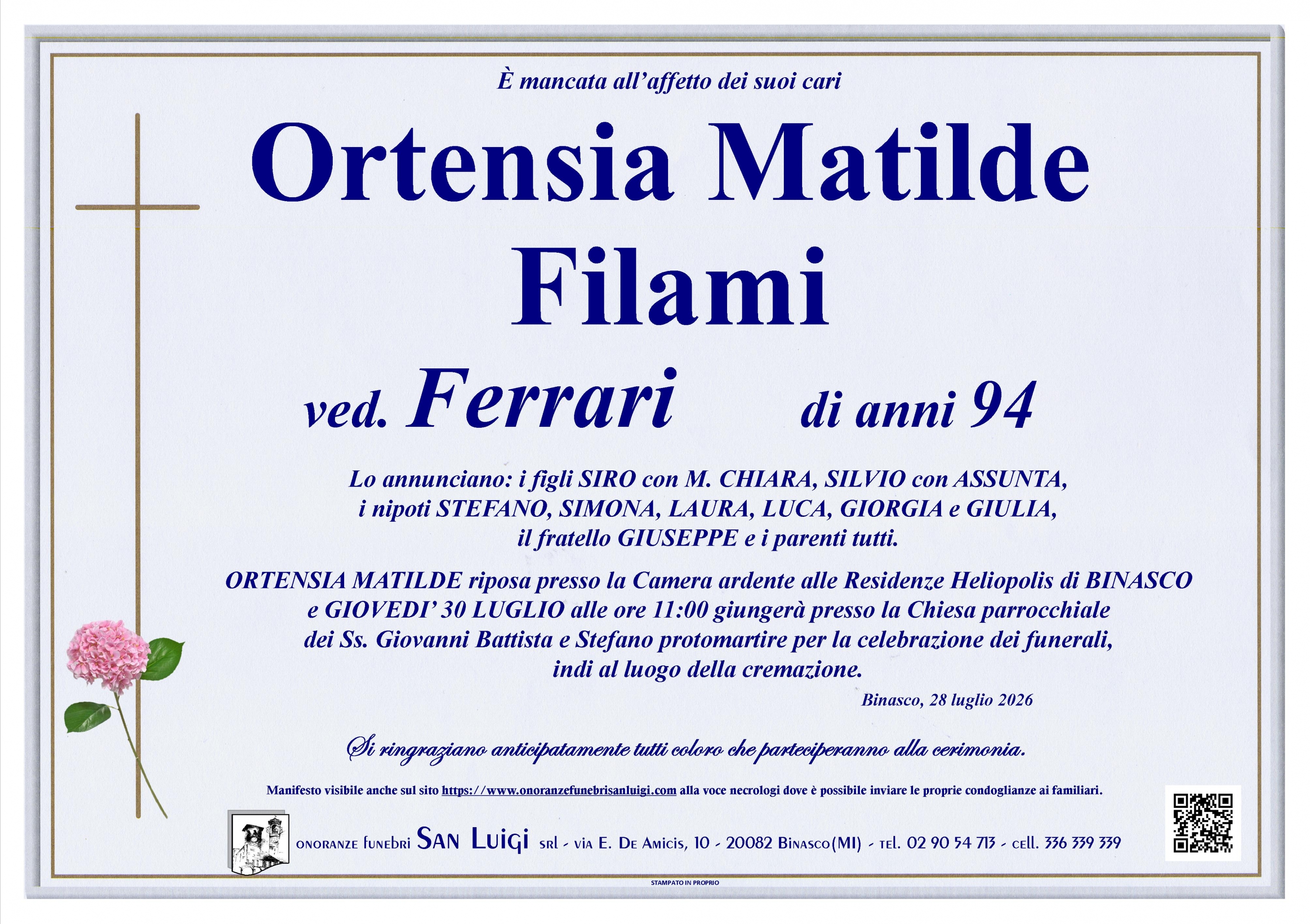 ORTENSIA MATILDE FILAMI